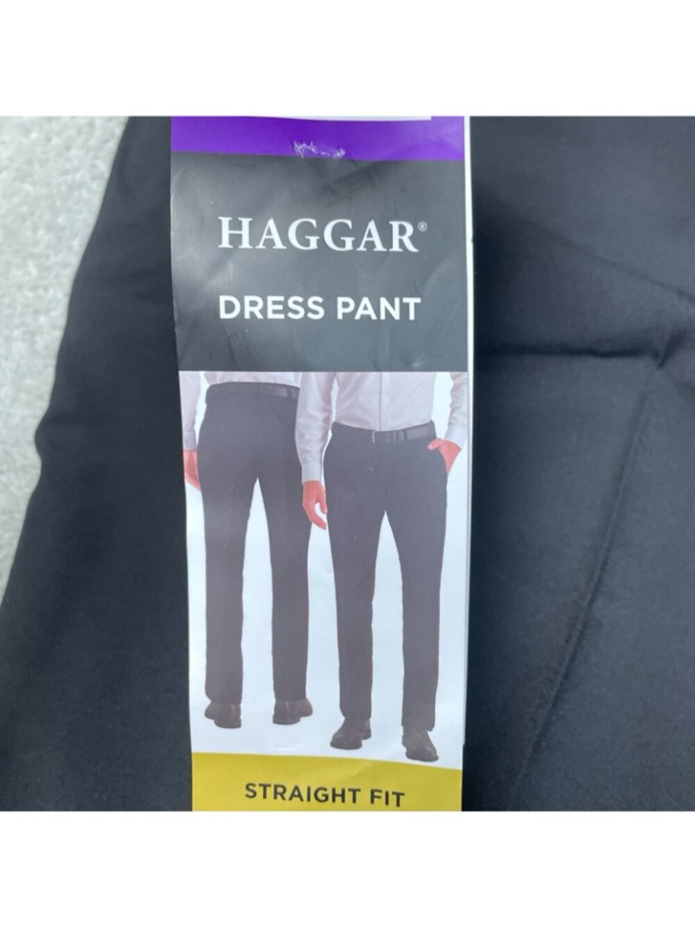 Haggar Men's 40x29 Black Straight Fit Dress Pants Repreve Stretch F1015 - Picture 8 of 9